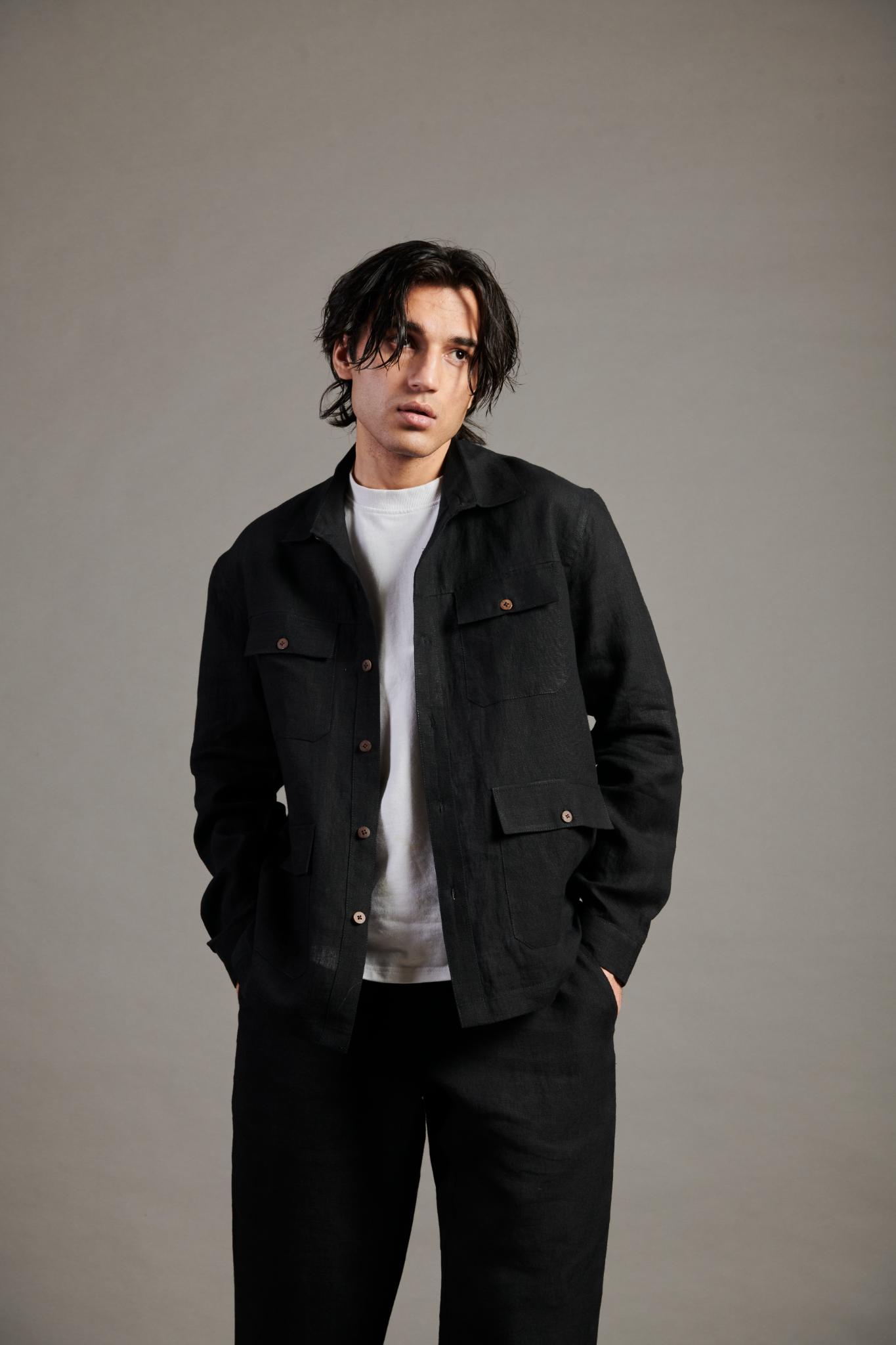 Kohl Linen Men's Overshirt - CiceroniOvershirtSaphed