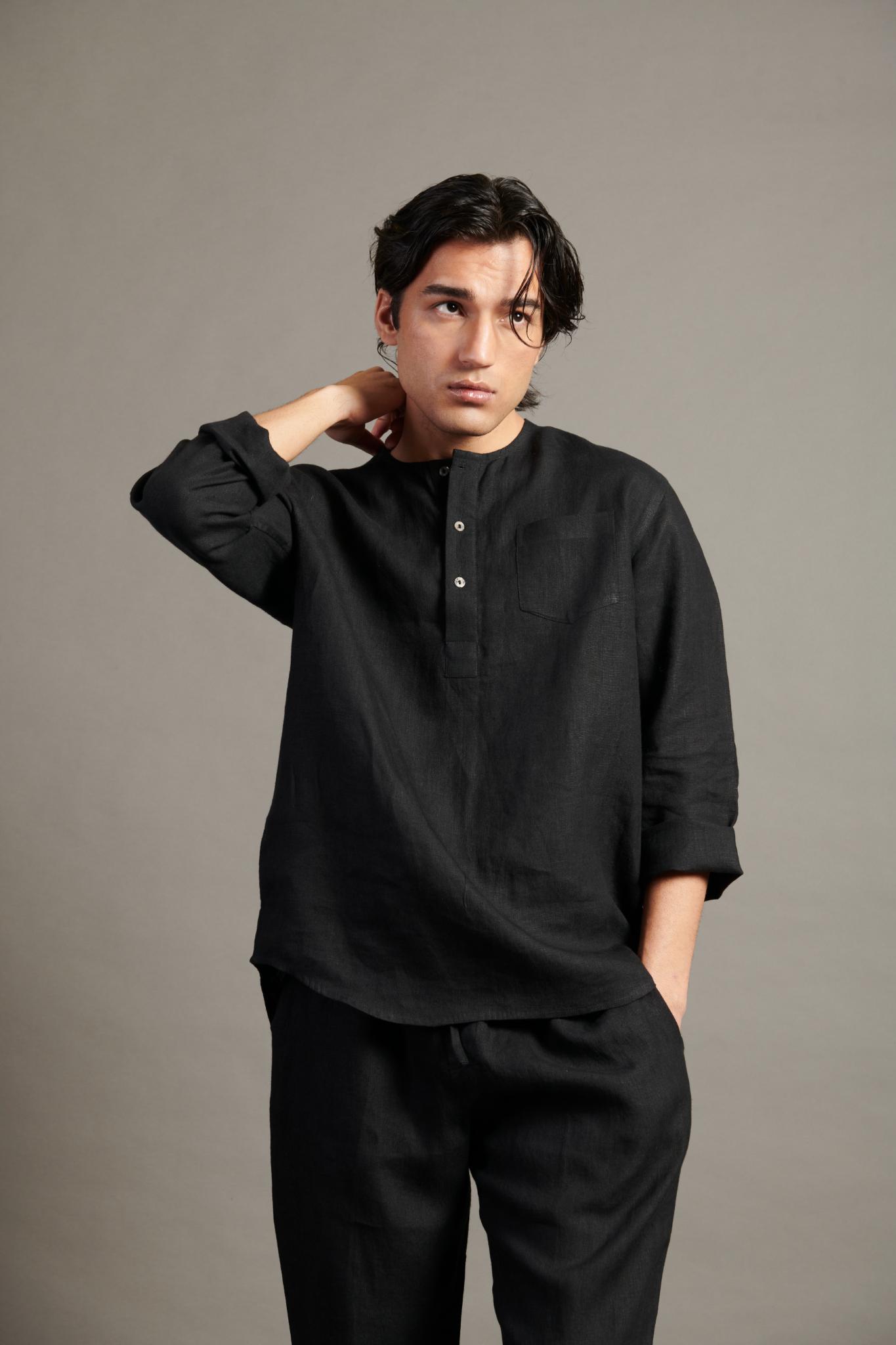 Kohl Linen Men's Pyjama Set - CiceroniCo-ord SetSaphed