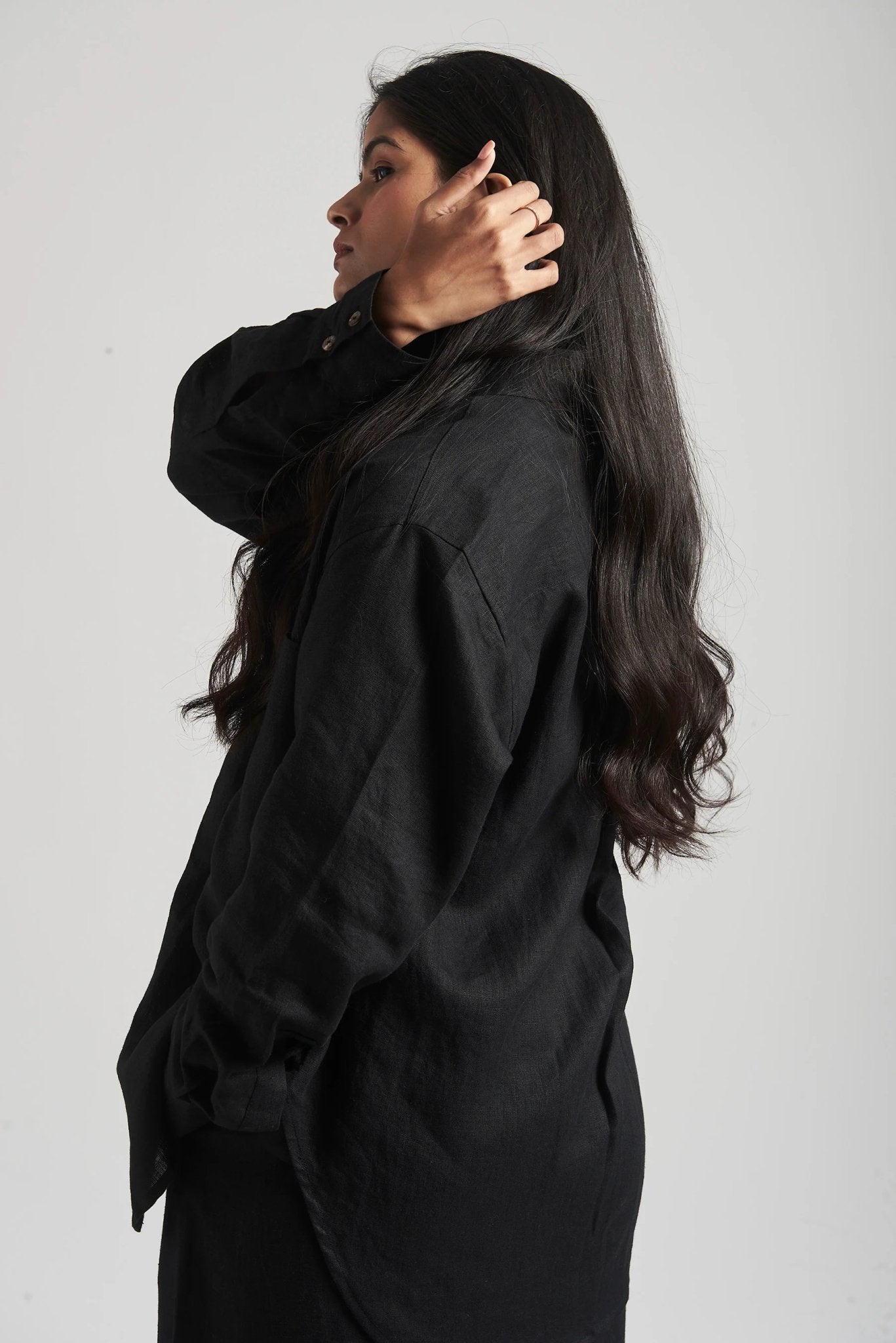 Kohl Linen Oversized Pocket Shirt Set - CiceroniCo-ord SetSaphed
