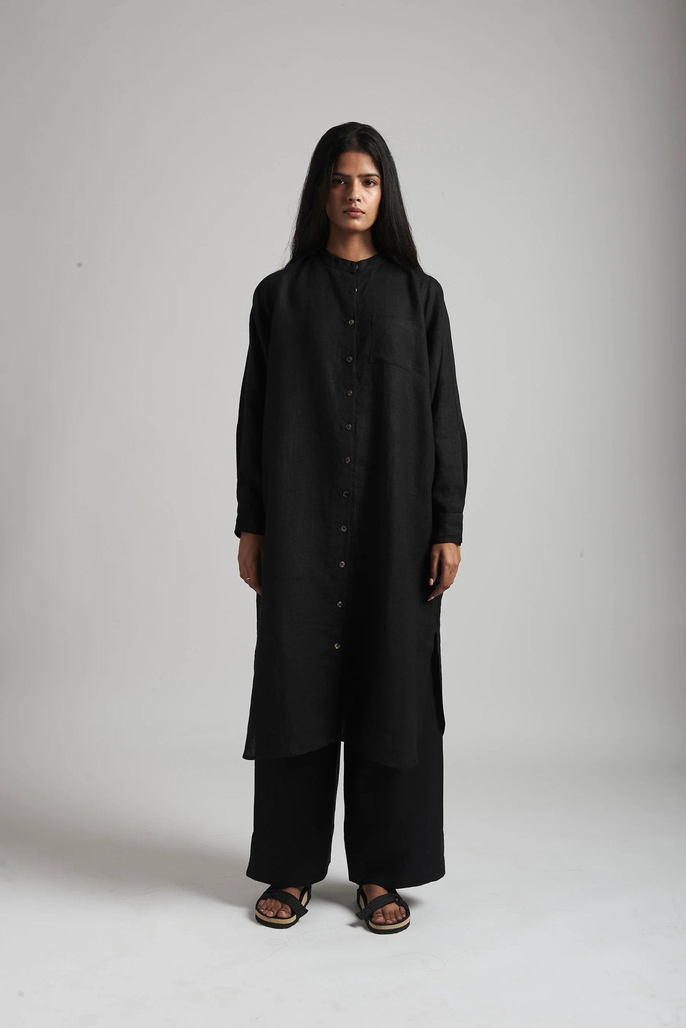 Kohl Linen Shirt Dress - CiceroniDressesSaphed