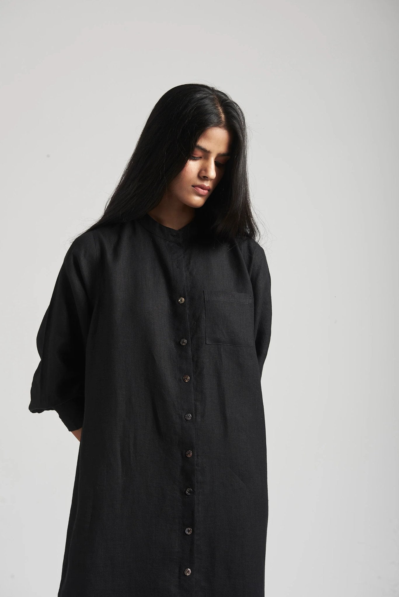 Kohl Linen Shirt Dress - CiceroniDressesSaphed