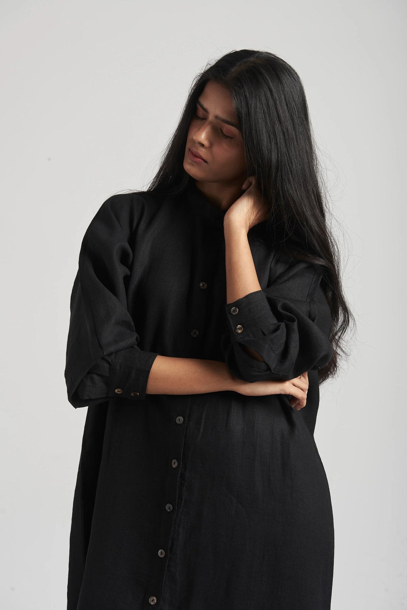 Kohl Linen Shirt Dress - CiceroniDressesSaphed
