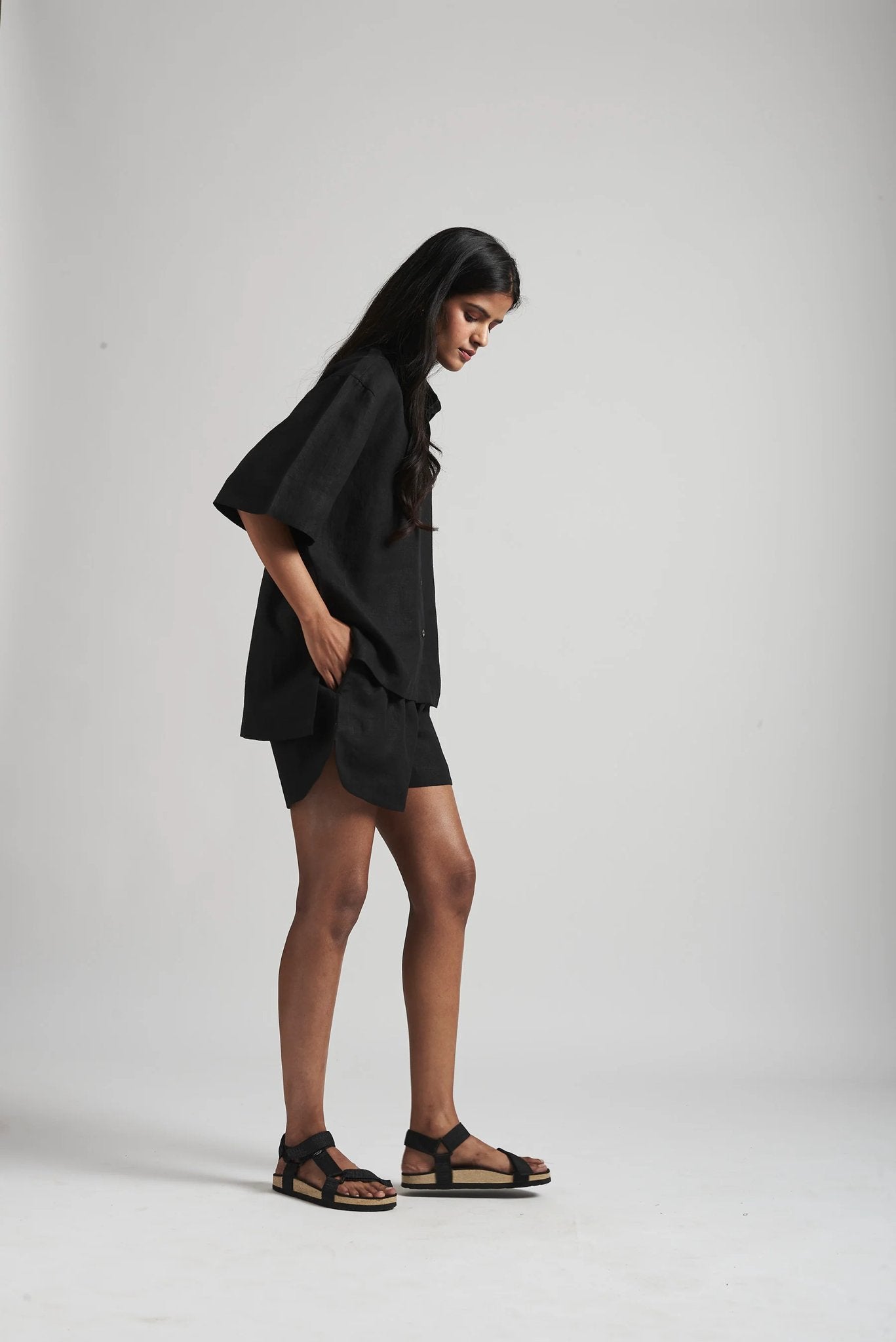 Kohl Linen Women's Shorts Set - CiceroniCo-ord SetSaphed