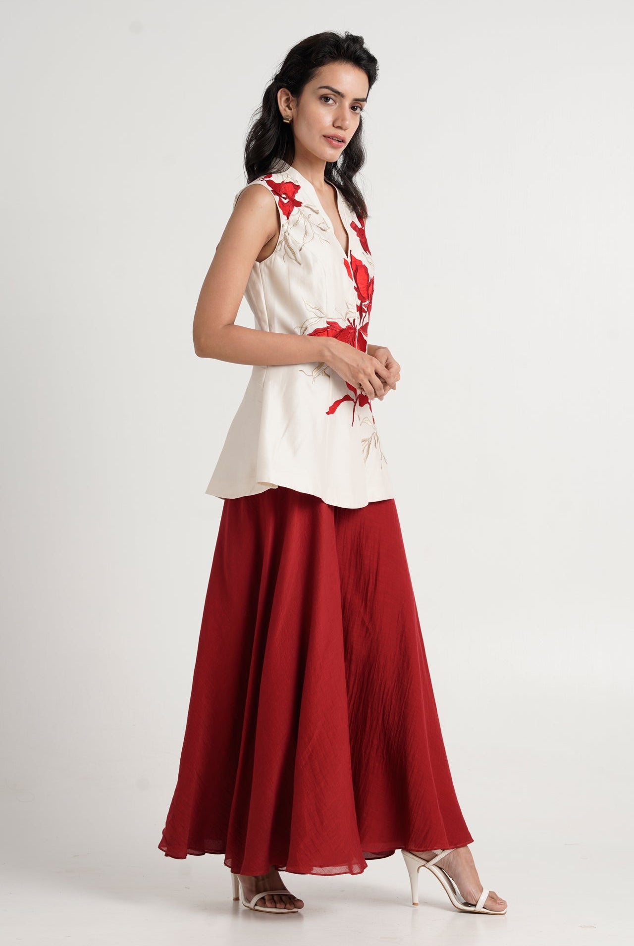 Kubra - Princess-fit Peplum Top + Divided Skirt - CiceroniCo-ord SetMadder Much