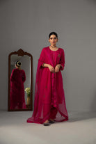 Kushi Kurta Dupatta Set - Fuchsia Pink - CiceroniKurta Set, Festive wearLabel Shreya Sharma