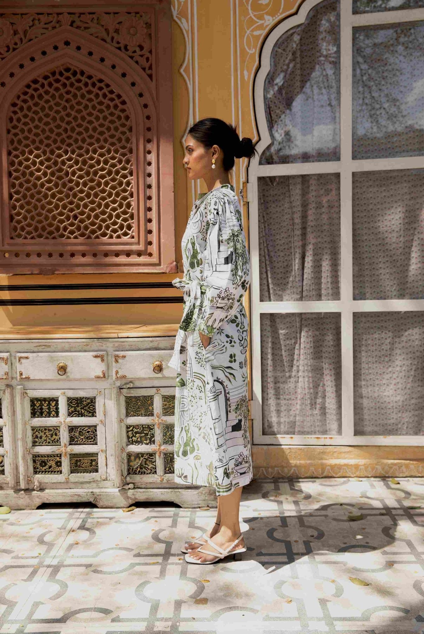 Late August Dress in Greenhouse Print - CiceroniDressesHappi Space