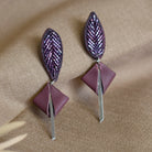 Leaf Embroidered Studs - CiceroniNoupelle