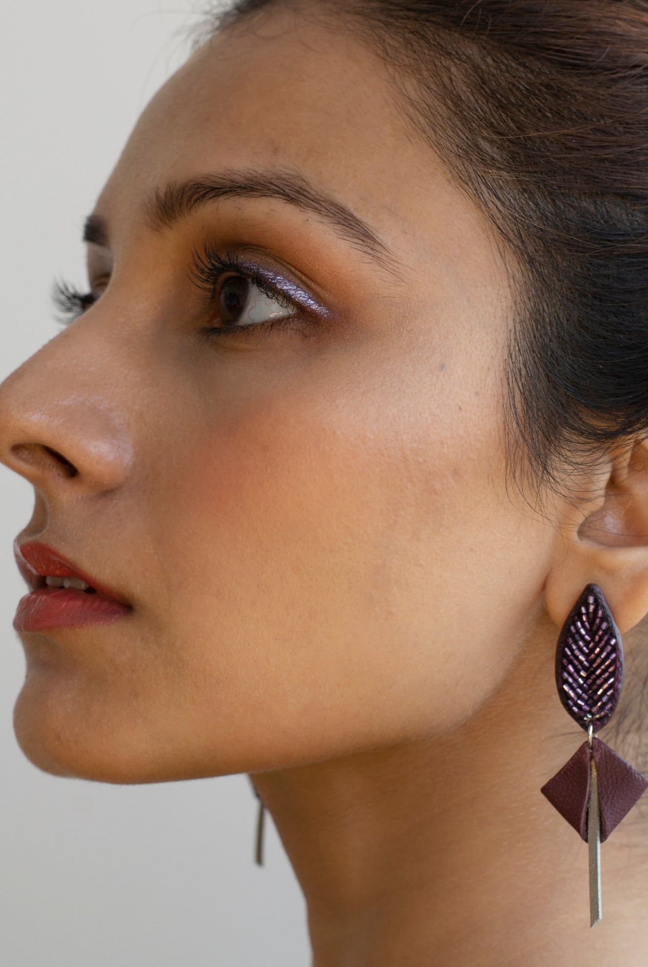 Leaf Embroidered Studs - CiceroniNoupelle