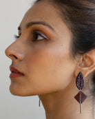 Leaf Embroidered Studs - CiceroniNoupelle