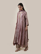 Light Brown Tissue - A-line Kurta Set - CiceroniBhavik Shah