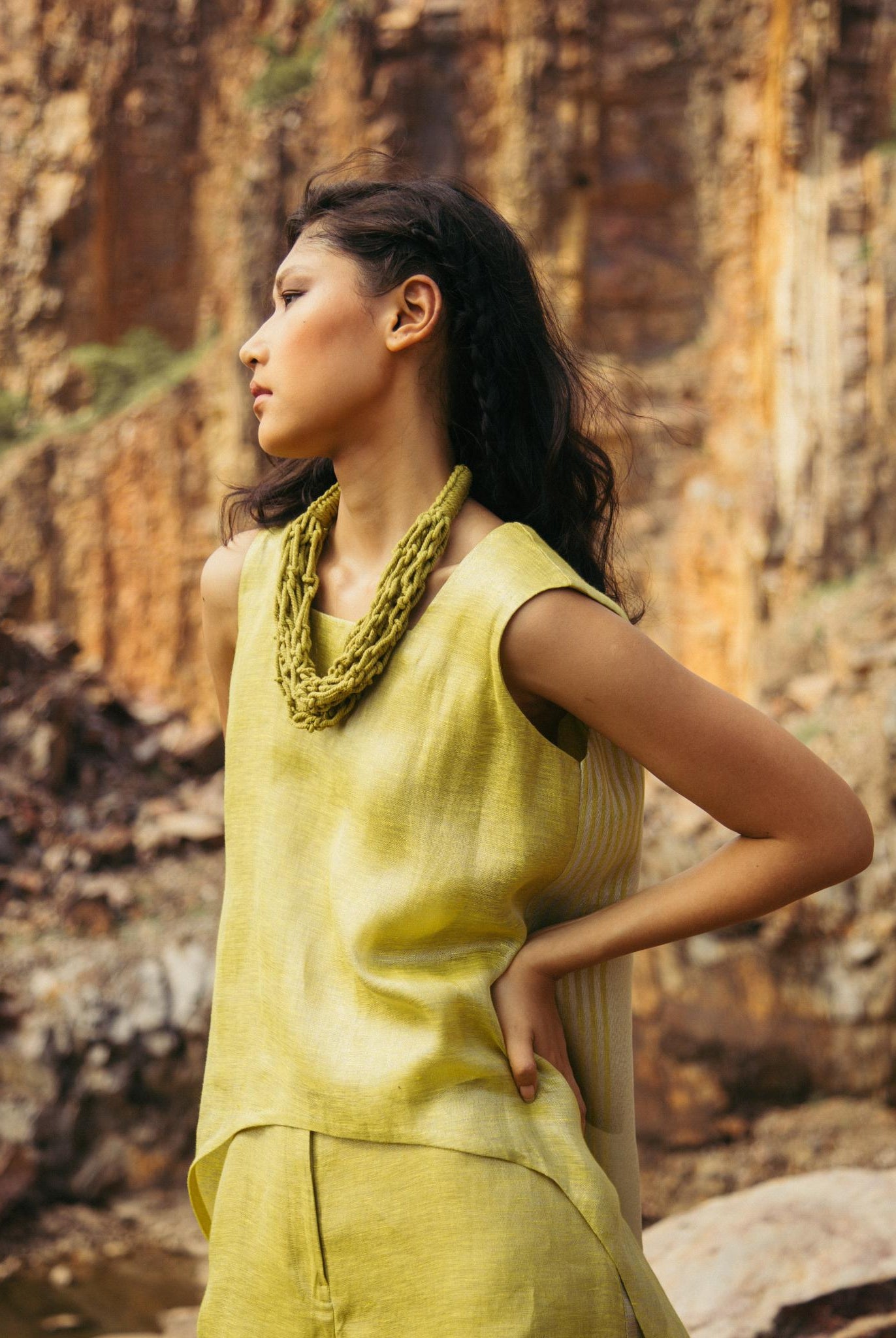 Lime Green High-Low Co-ord Set - CiceroniCo-ord SetPriyanca Khanna