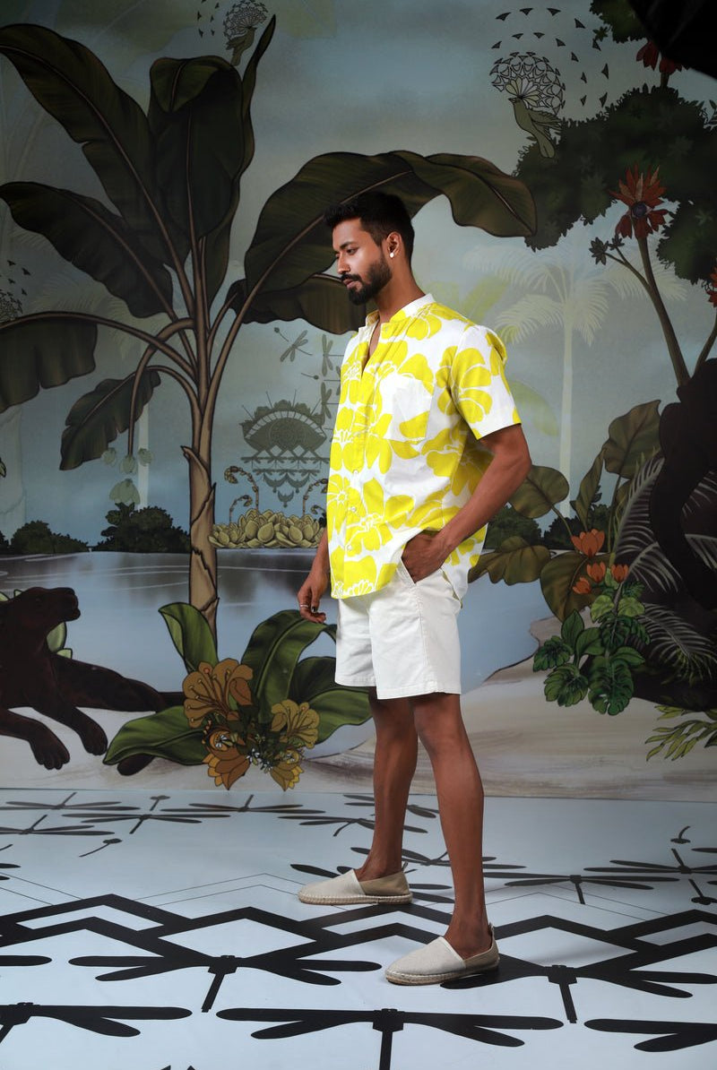 Lime Sonder Stand Collar Shirt - CiceroniShirtsEkastories