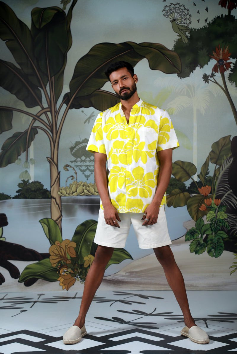 Lime Sonder Stand Collar Shirt - CiceroniShirtsEkastories