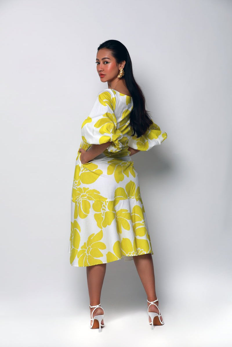 Lime Sonder Tea Length Dress - CiceroniDressesEkastories