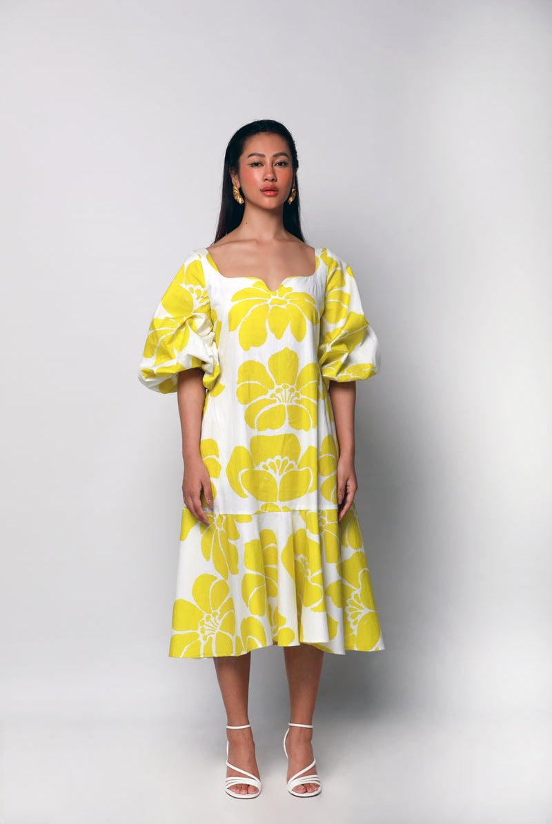 Lime Sonder Tea Length Dress - CiceroniDressesEkastories