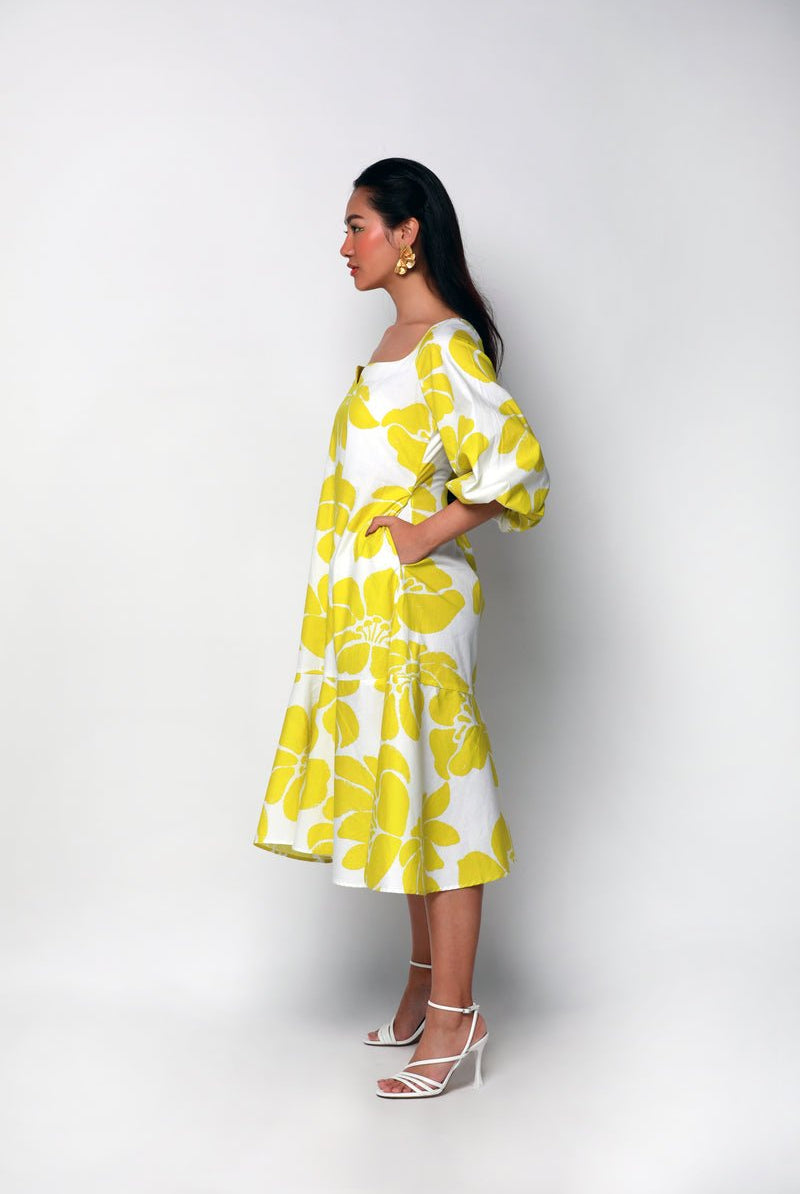 Lime Sonder Tea Length Dress - CiceroniDressesEkastories