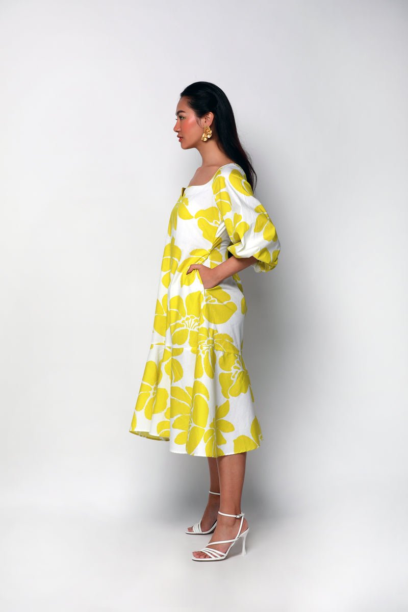 Lime Sonder Tea Length Dress - CiceroniDressesEkastories