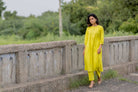 Lime yellow gathered Kurta set - CiceroniKurtaMaidaan
