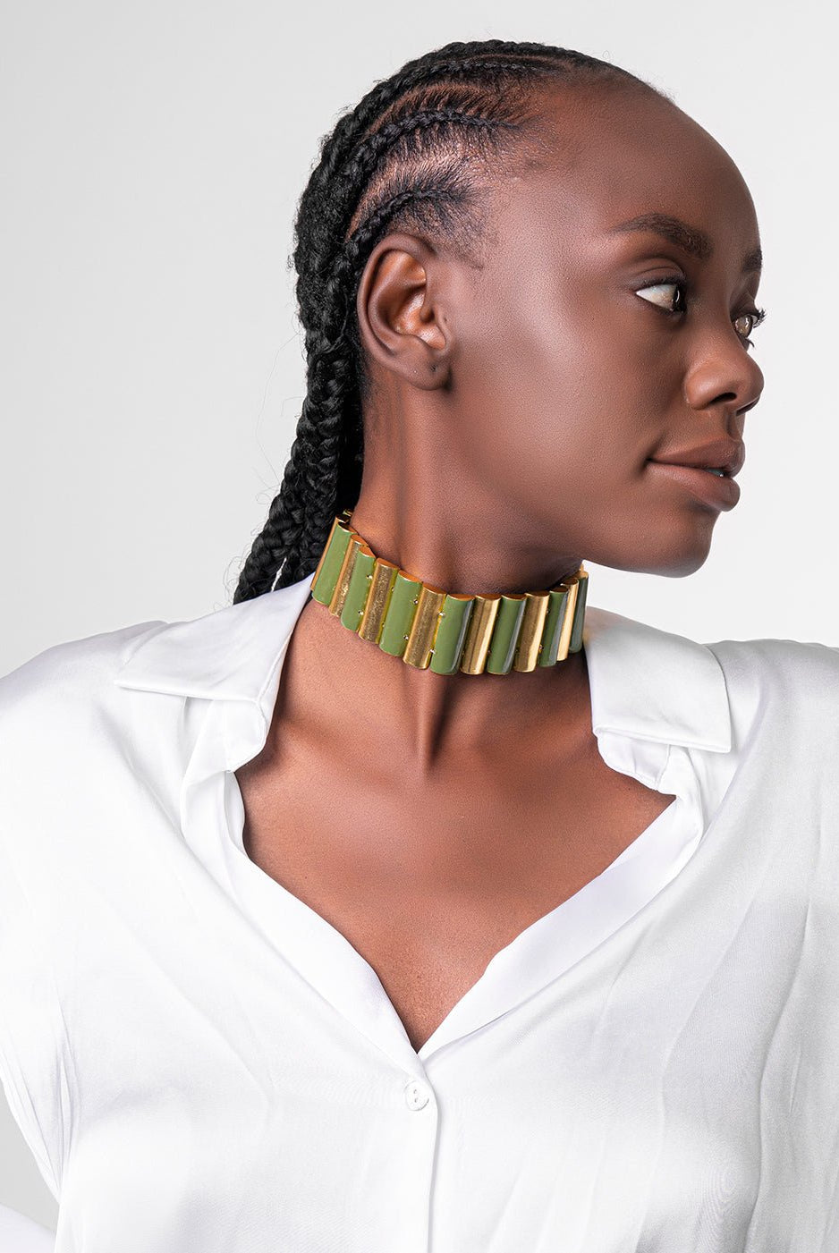 Log Necklace - Olive - CiceroniNeckpieceEquiivalence