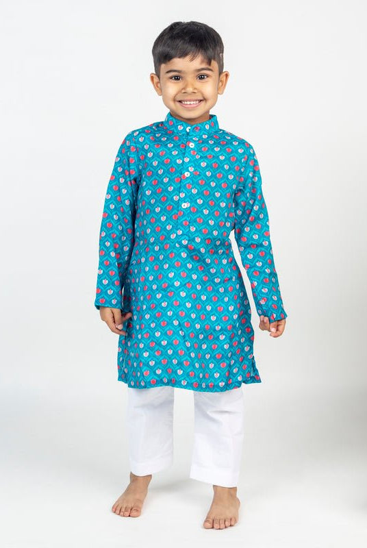 Lotus Printed Kurta Set - CiceroniKurta Set, Festive wearMr. Brat