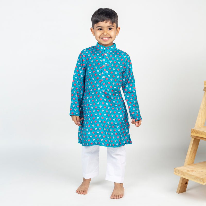Lotus Printed Kurta Set - CiceroniKurta Set, Festive wearMr. Brat