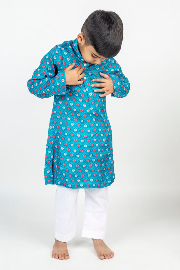 Lotus Printed Kurta Set - CiceroniKurta Set, Festive wearMr. Brat