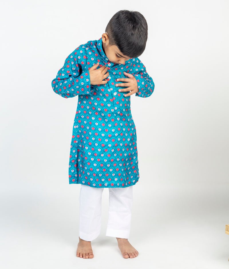 Lotus Printed Kurta Set - CiceroniKurta Set, Festive wearMr. Brat