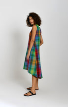 Madras Checks A-Line Dress - Multicolor - CiceroniDressesHiranya