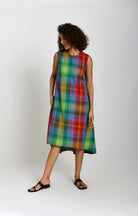Madras Checks A-Line Dress - Multicolor - CiceroniDressesHiranya