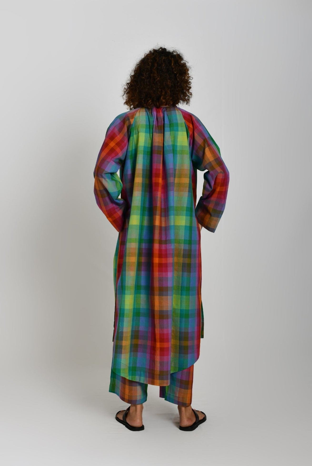 Madras Checks Neck Gather Co-ord Set - CiceroniCo-ord SetHiranya