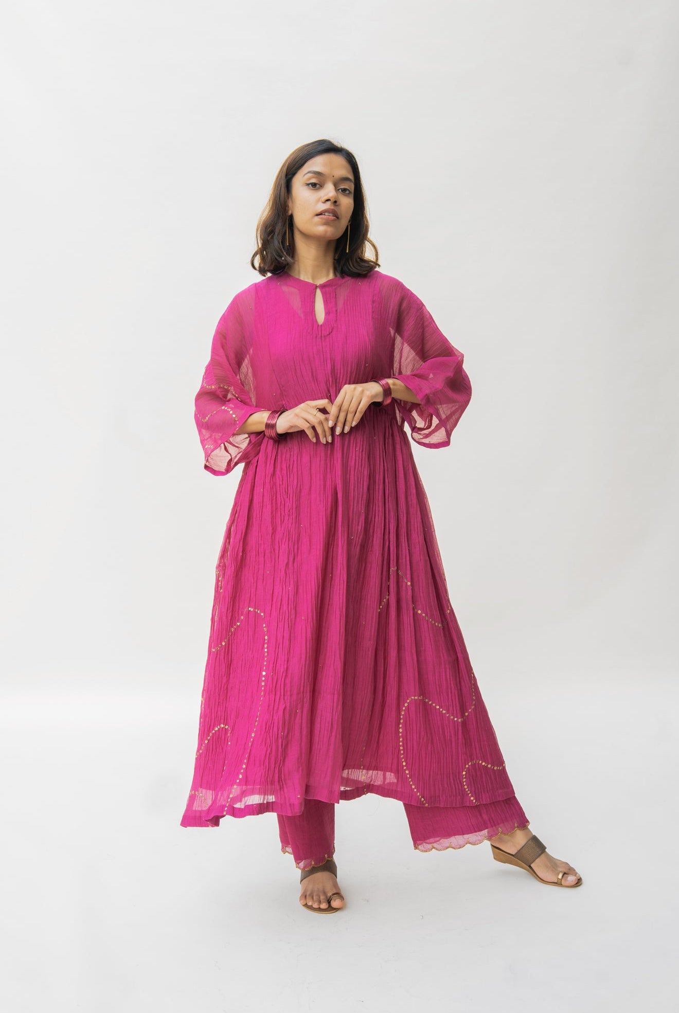Magenta Shabnam Kurta Set - CiceroniNirjara