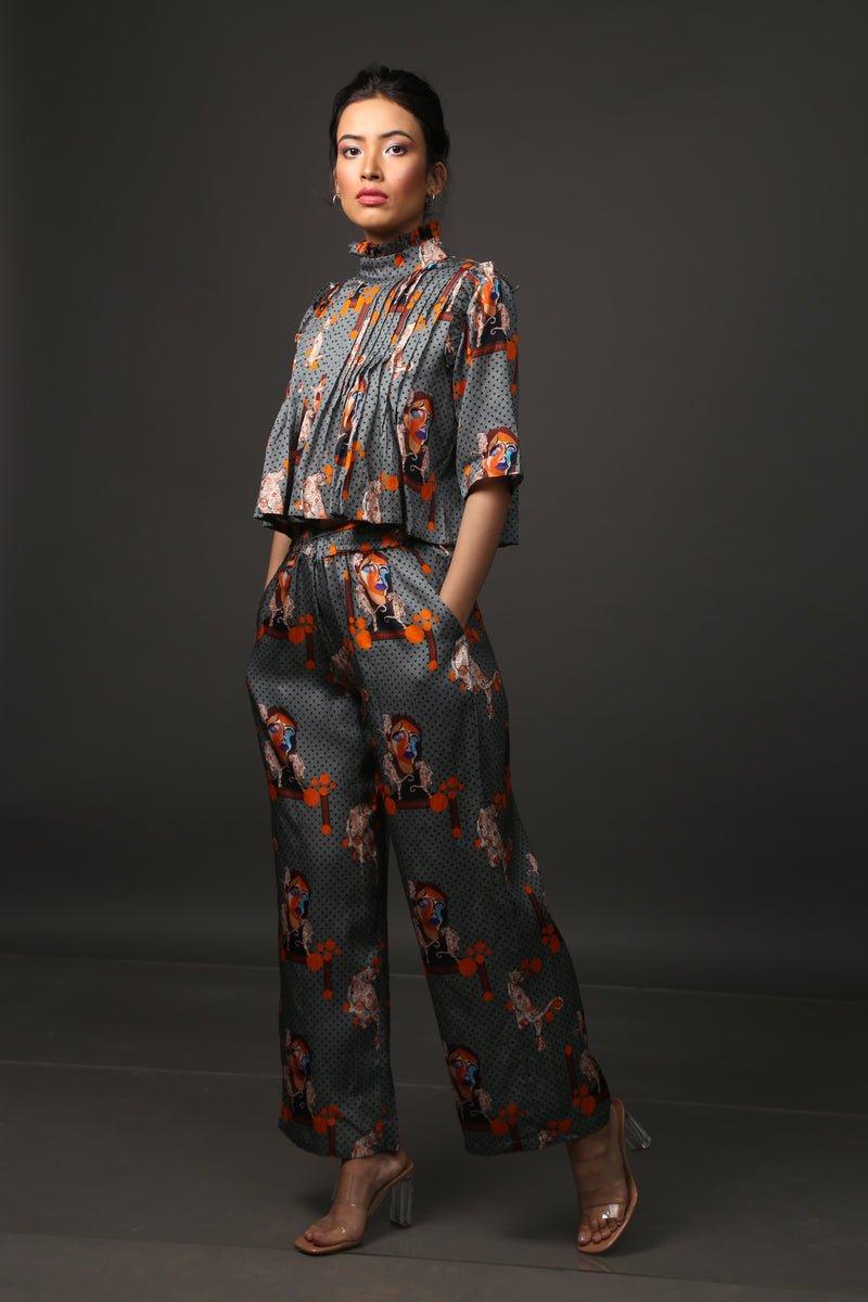 Majestic Cat Pleated Co-Ord - CiceroniCo-ord SetEkastories