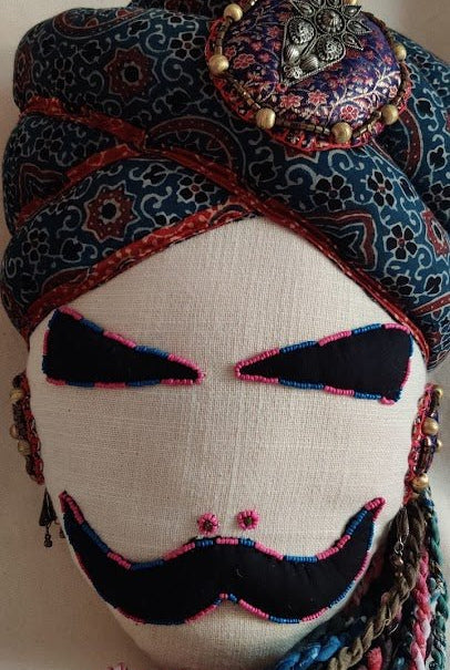 Maldhari Man Cushion - Blue - CiceroniCushionD I T I