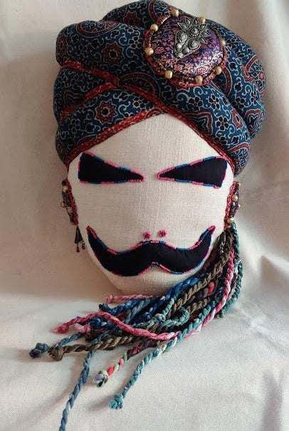 Maldhari Man Cushion - Blue - CiceroniCushionD I T I