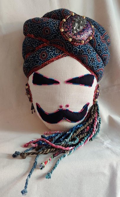 Maldhari Man Cushion - Blue - CiceroniCushionD I T I