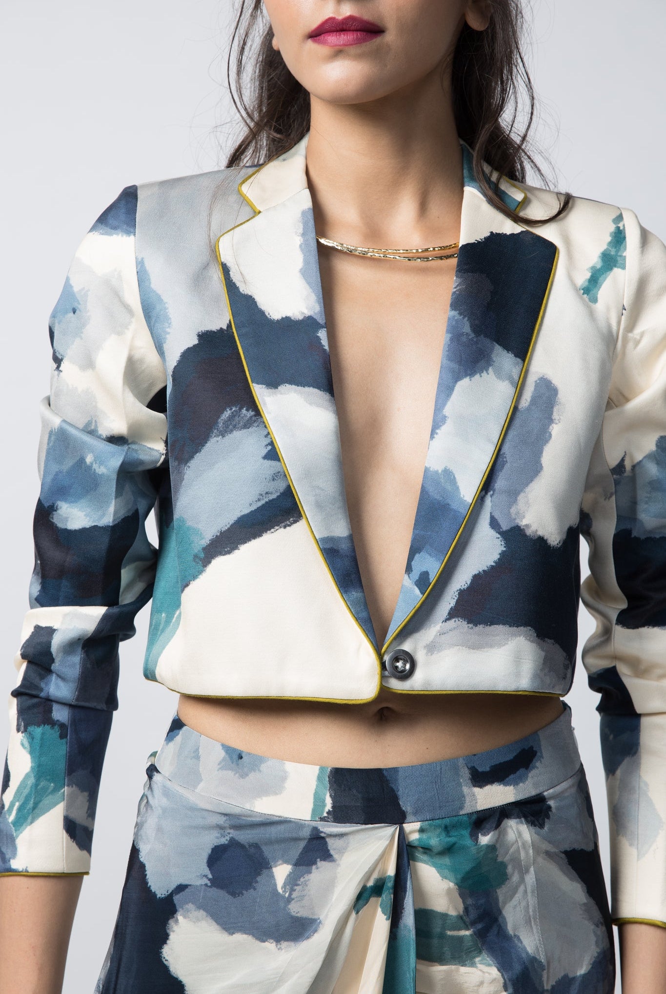 Marble Cropped Jacket Co-ord Set - CiceroniCo-ord SetAdvait