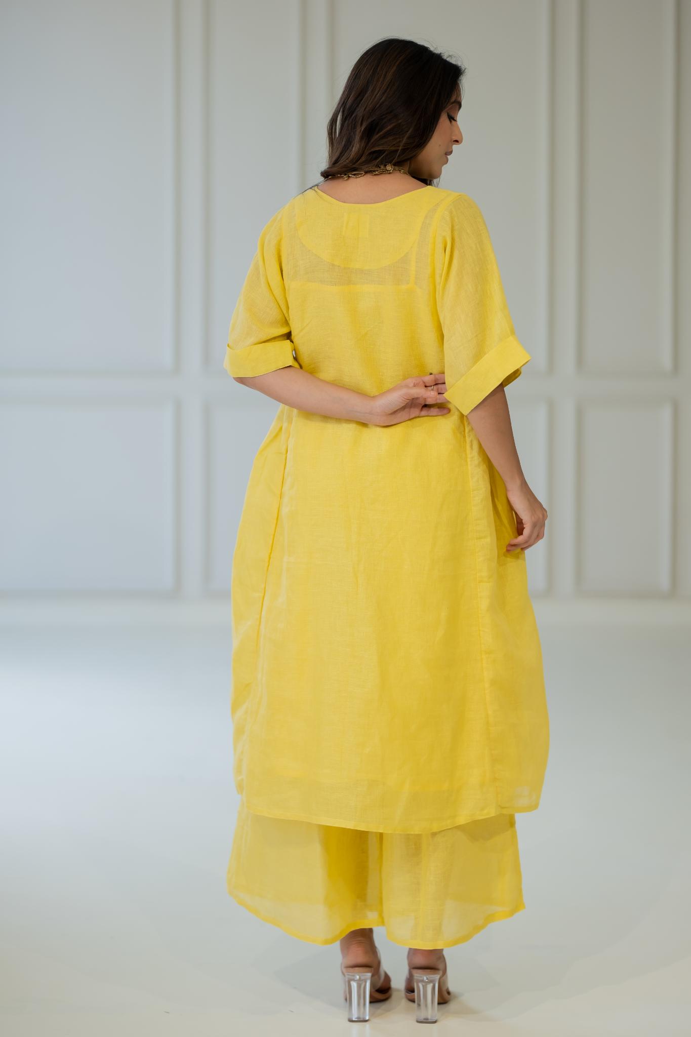 Marigold Linen Kurta Set - CiceroniKurta SetSilai Studio