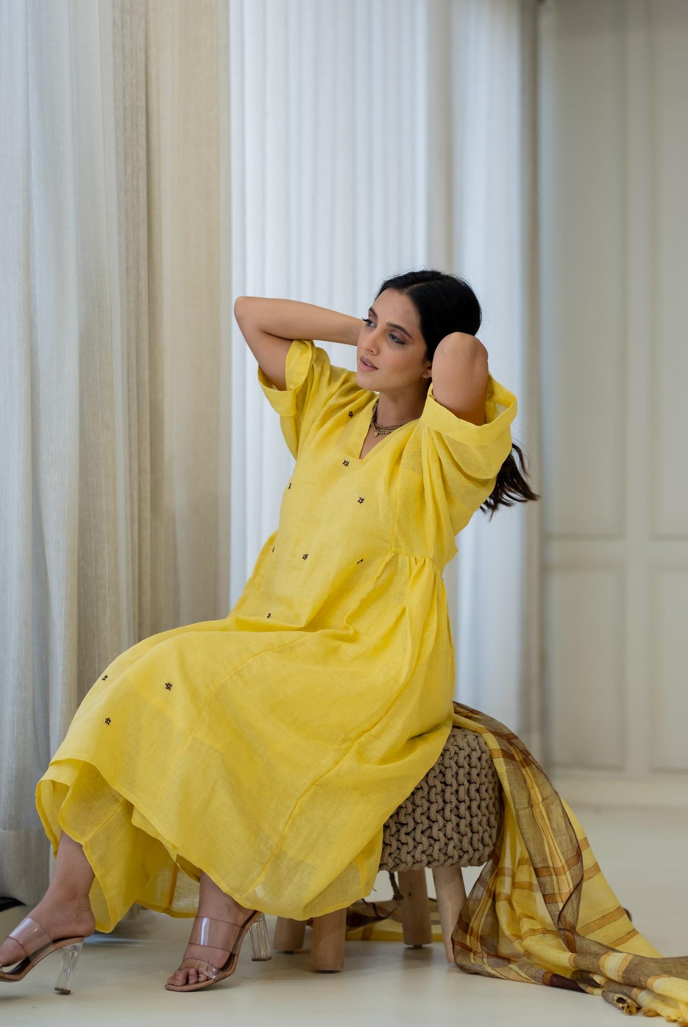 Marigold Linen Kurta Set - CiceroniKurta SetSilai Studio
