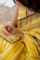 Marigold Linen Saree - CiceroniSareeSilai Studio