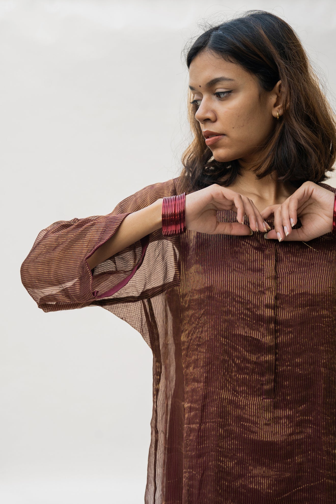 Maroon Hazrat kurta Set - CiceroniNirjara