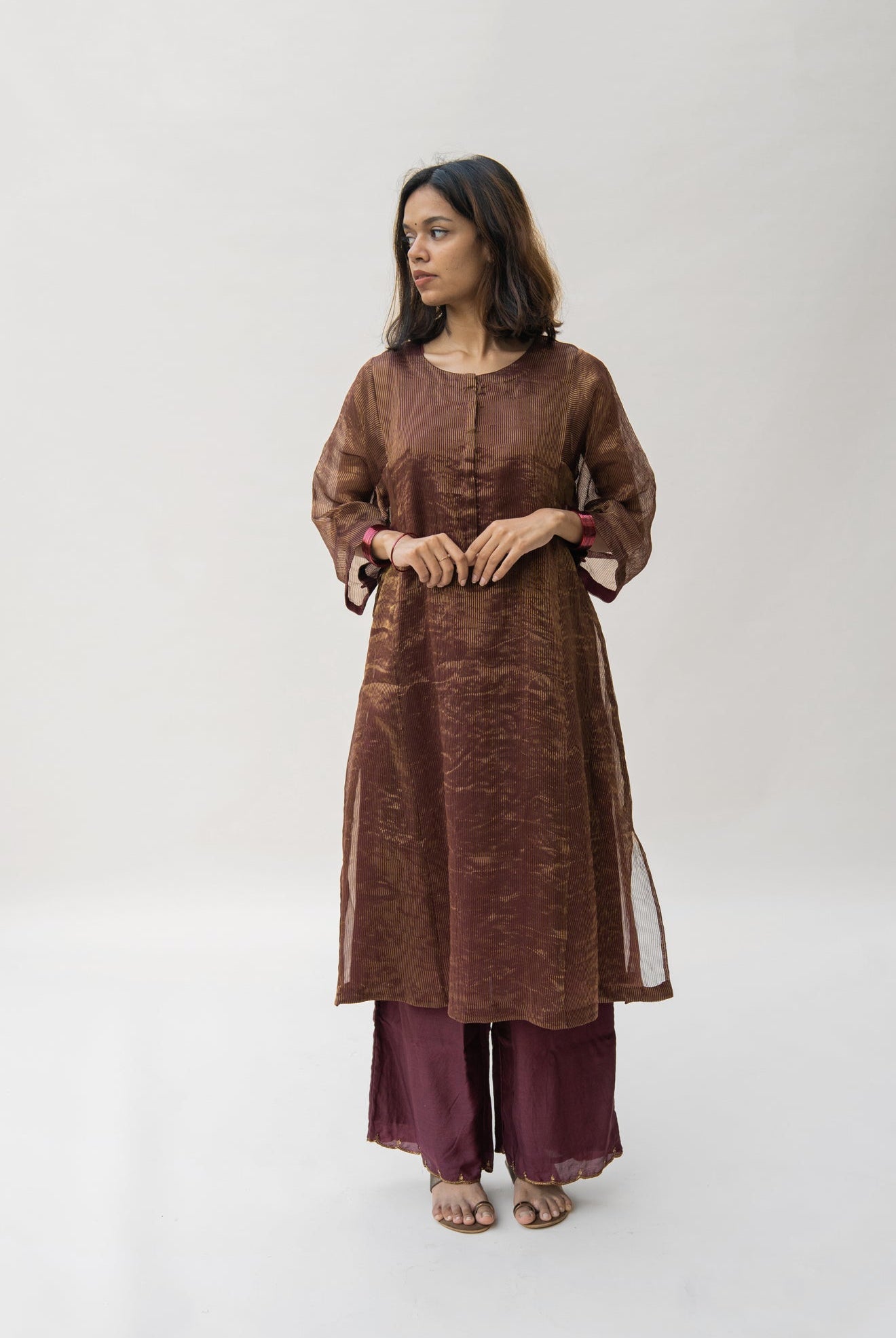 Maroon Hazrat kurta Set - CiceroniNirjara