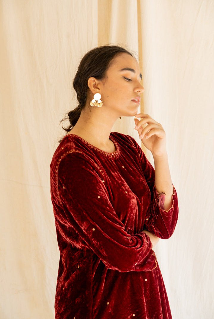 Maroon Imaan Kurta - CiceroniNirjara
