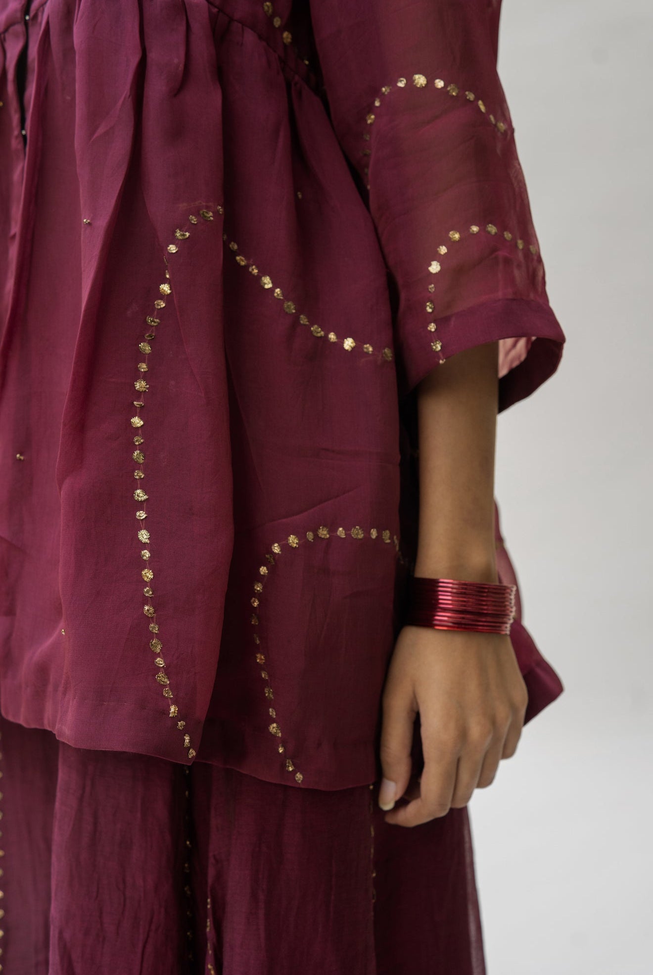 Maroon Nayab Gharara Set - CiceroniNirjara