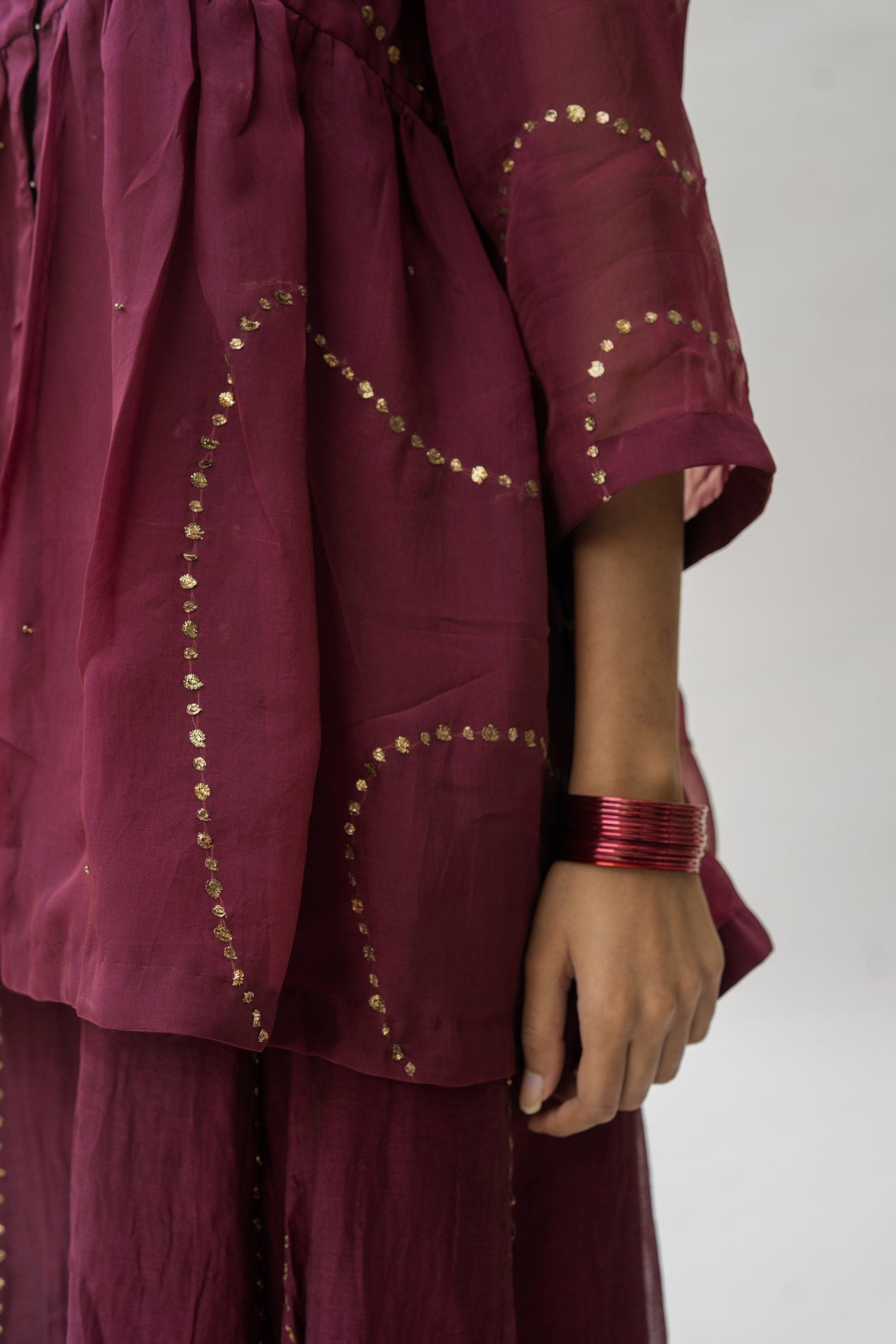 Maroon Nayab Gharara Set - CiceroniNirjara