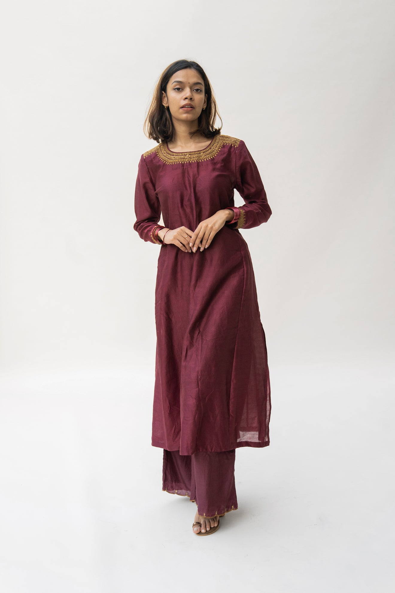 Maroon Zeenat Kurta Set - CiceroniNirjara