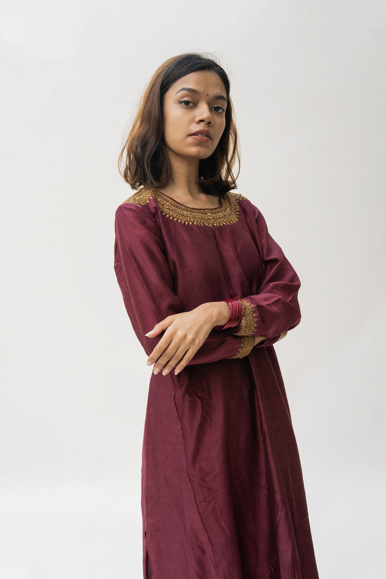 Maroon Zeenat Kurta Set - CiceroniNirjara