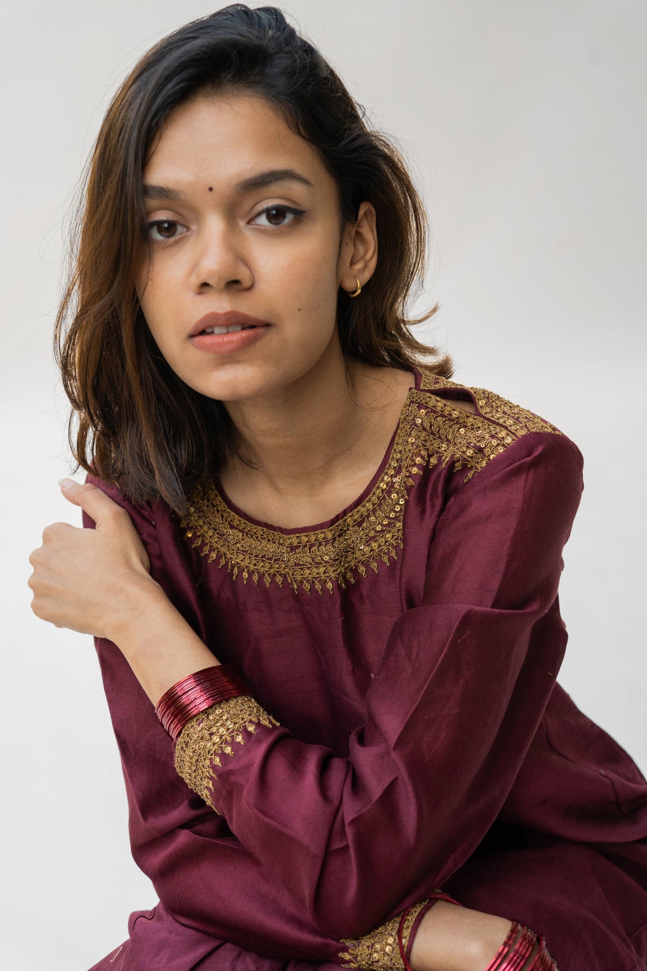 Maroon Zeenat Kurta Set - CiceroniNirjara