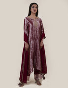 Mauve Tissue - A-line Kurta Set - CiceroniBhavik Shah