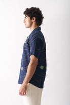 Mens Hand Embroidered Pure Linen Shirt - Celestial Panorama - CiceroniShirtCultura Studio