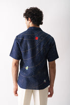 Mens Hand Embroidered Pure Linen Shirt - Celestial Panorama - CiceroniShirtCultura Studio
